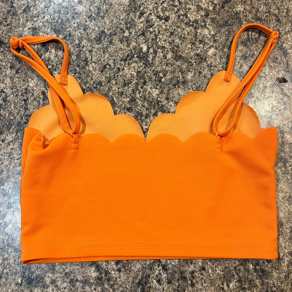 Women’s Orange Sleeveless Crop Top
